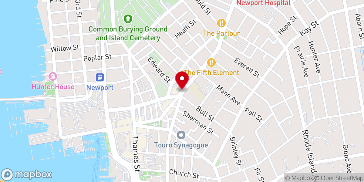 Map showing location of Bahais of Newport