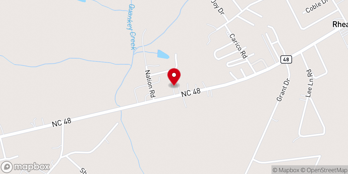 Map showing location of Quankie Baptist Church