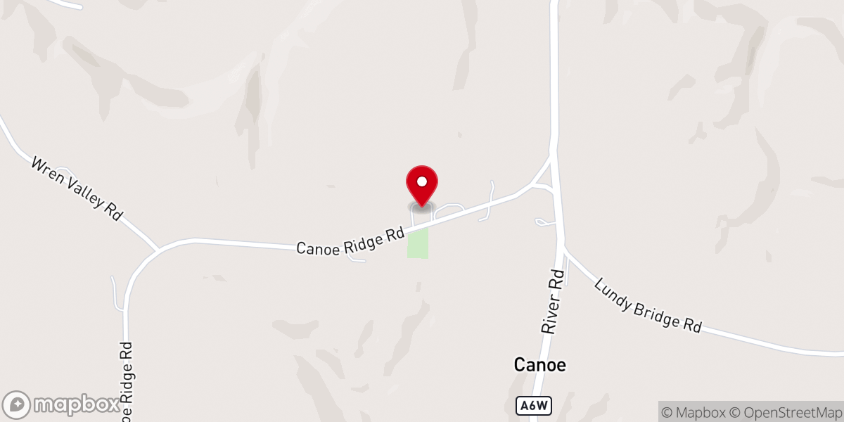 Map showing location of Canoe Ridge Lutheran Church