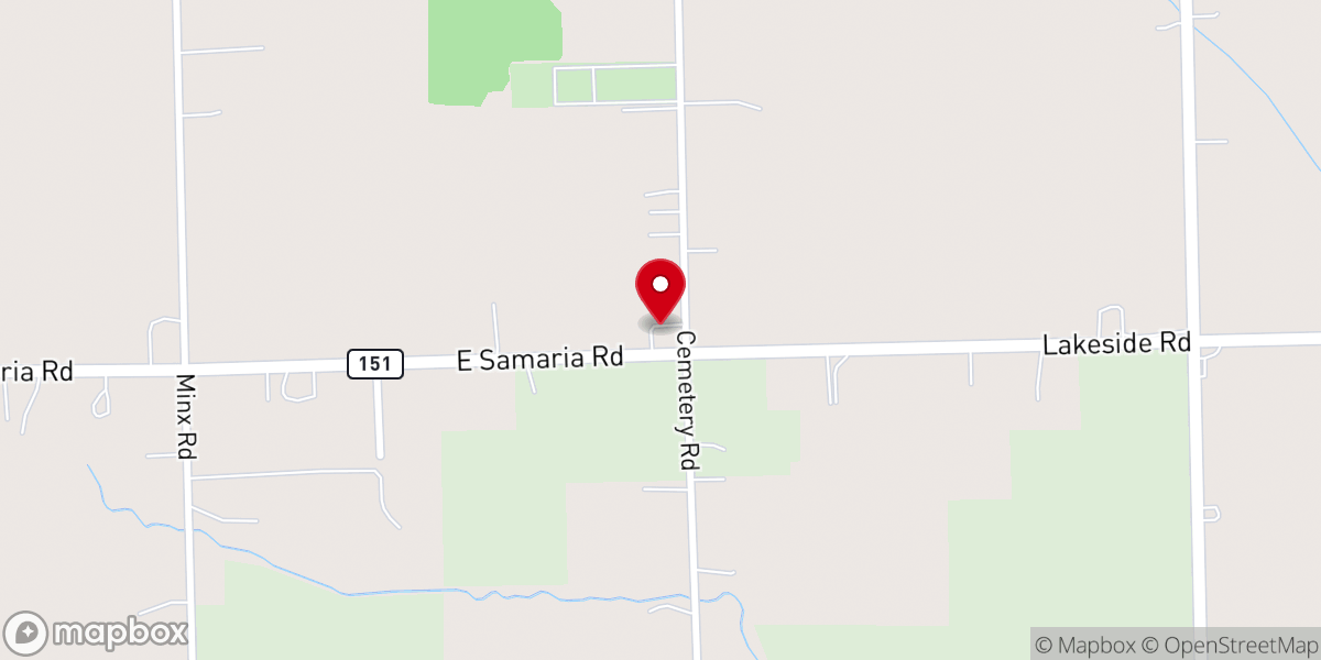 Map showing location of Erie United Church