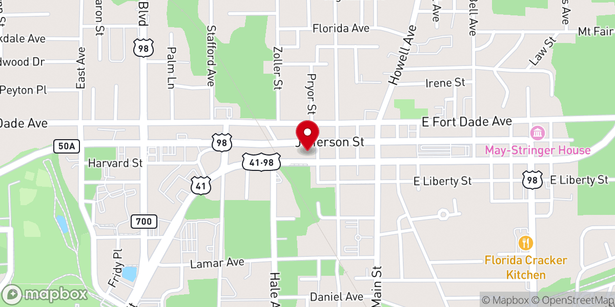 Map showing location of Unitarian Universalist Church in the Pines