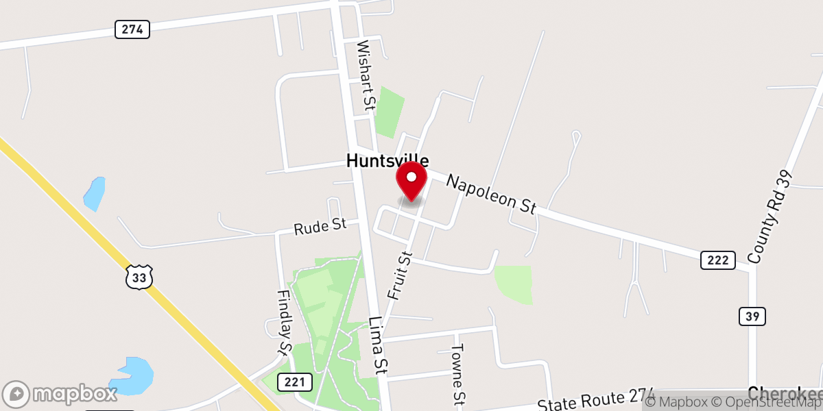 Map showing location of Huntsville United Methodist Church