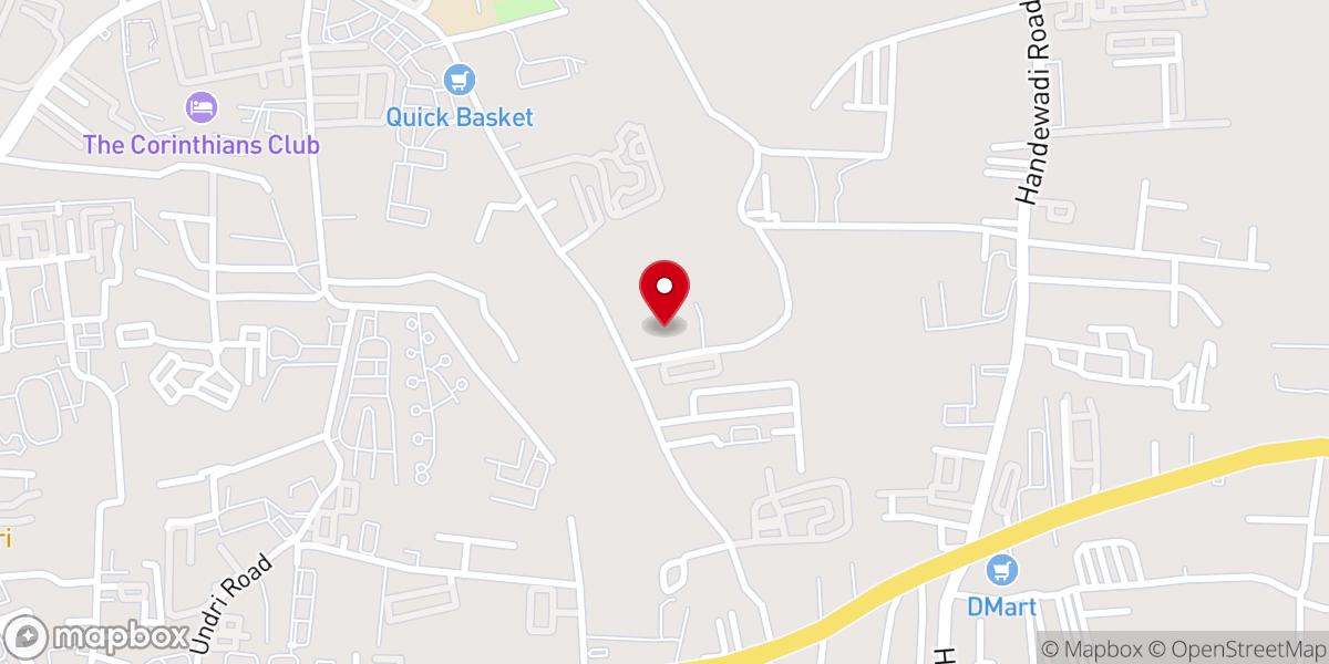 Map showing location of St. Thomas Catholic Church, Handewadi