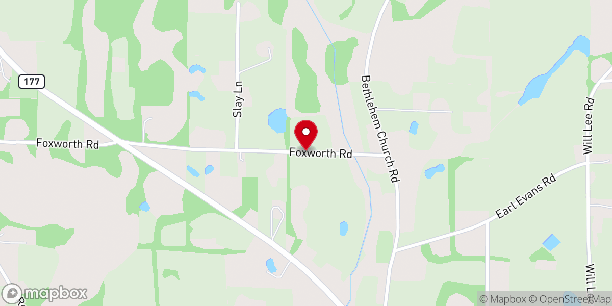 Map showing location of Union Hill Baptist Church