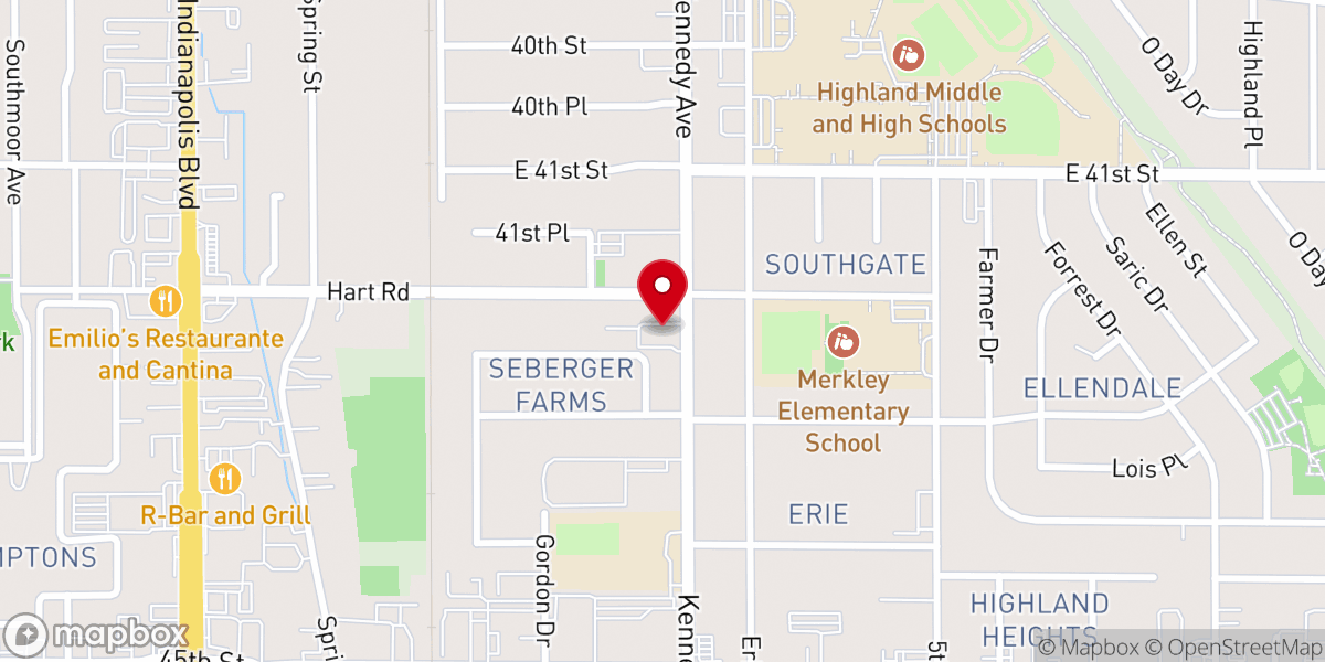 Map showing location of Life Point Church - Highland Campus