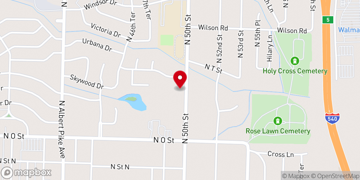 Map showing location of House of Praise