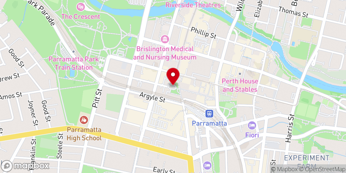 Map showing location of St John's Anglican Cathedral