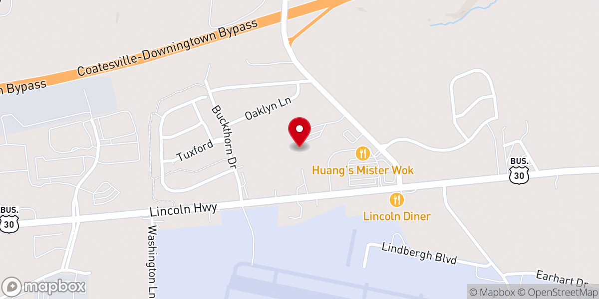 Map showing location of Valley Baptist Church