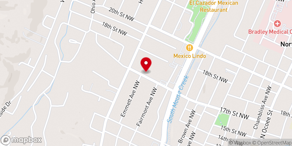 Map showing location of Faith Memorial Church