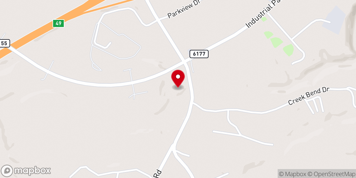 Map showing location of Kozy Haven Log Cabin Rentals