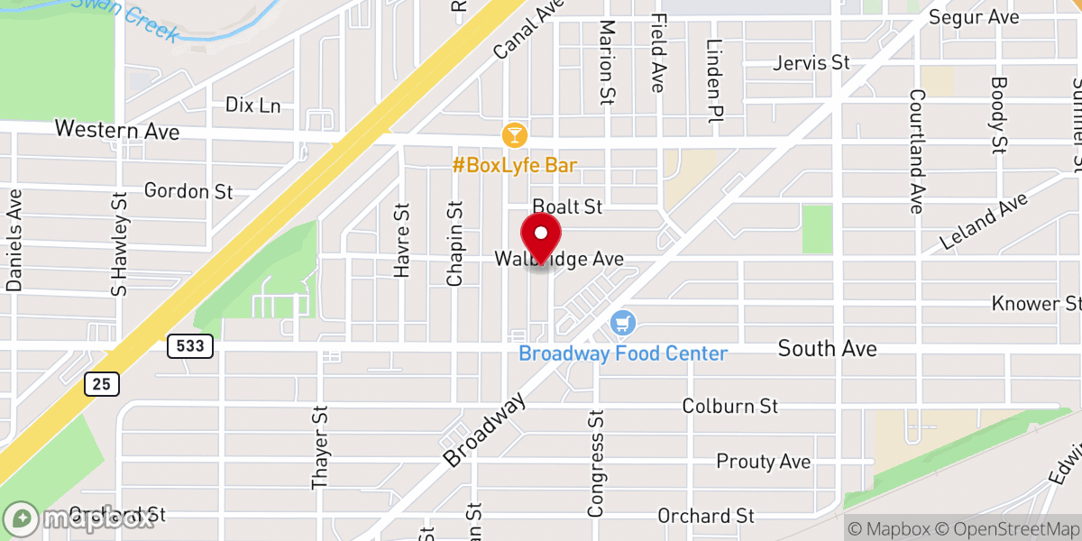Map showing location of St Lucas Lutheran Church