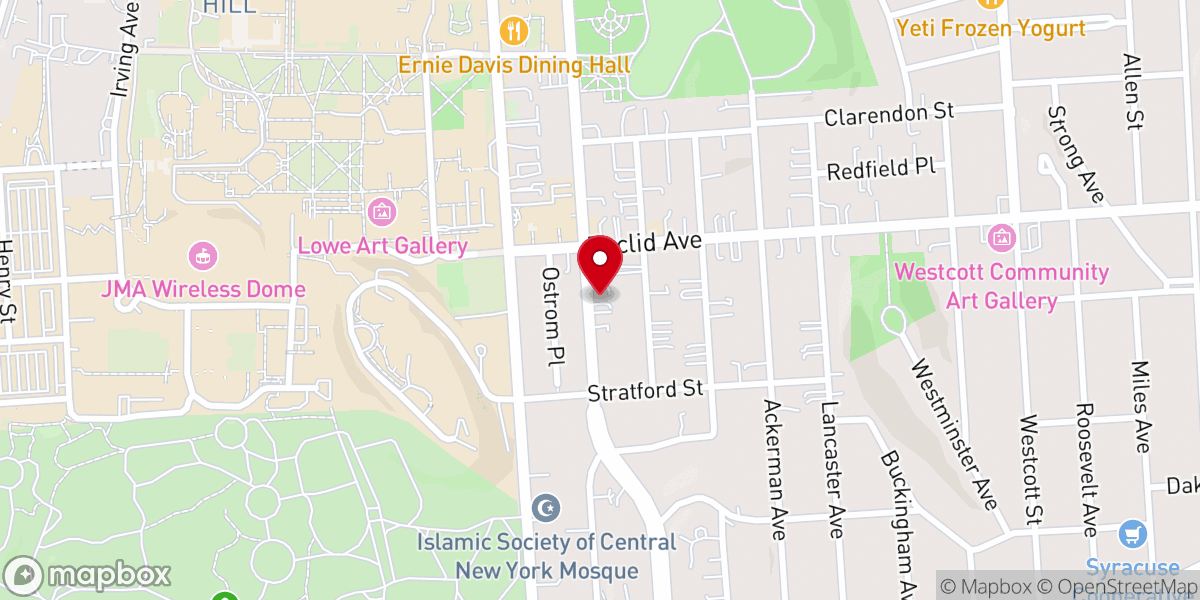 Map showing location of Syracuse Jewish Student Association Inc