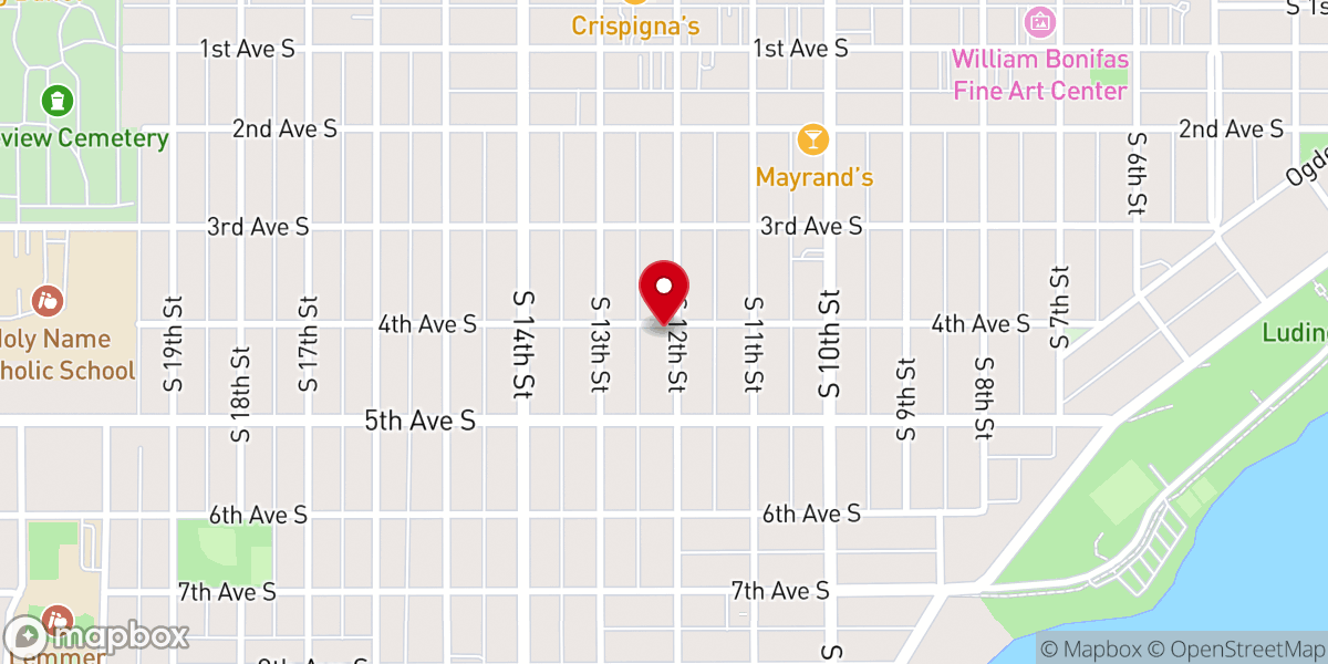 Map showing location of Escanaba Free Lutheran Church