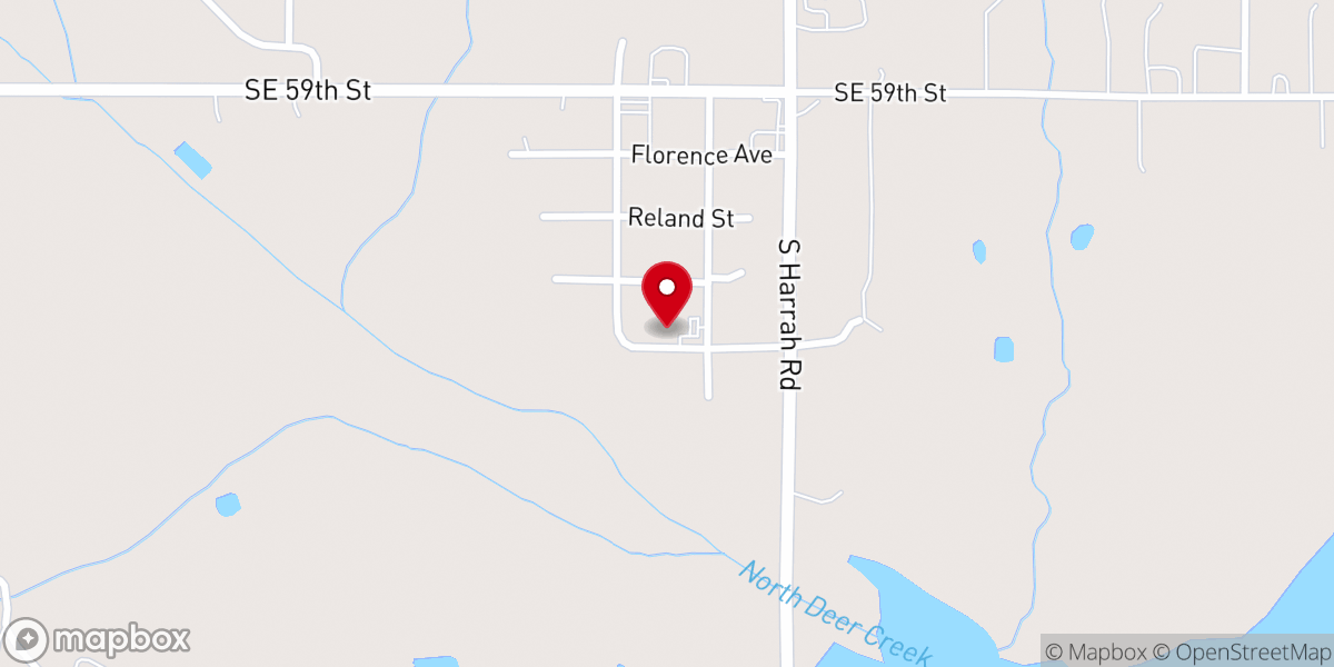 Map showing location of Newalla Church of Christ