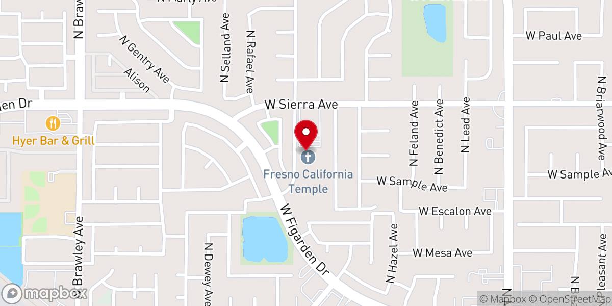 Map showing location of Baptist Temple Church