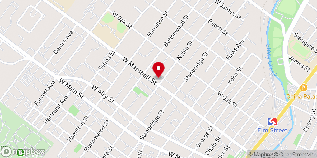 Map showing location of Christ Church United Church