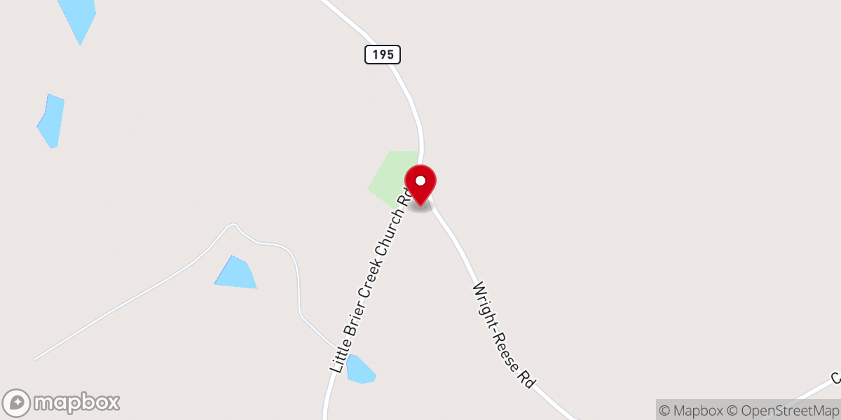 Map showing location of Little Brier Creek Baptist Church