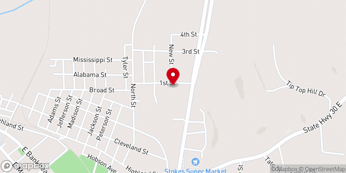 Map showing location of Love Praise Tabernacle Holiness Church