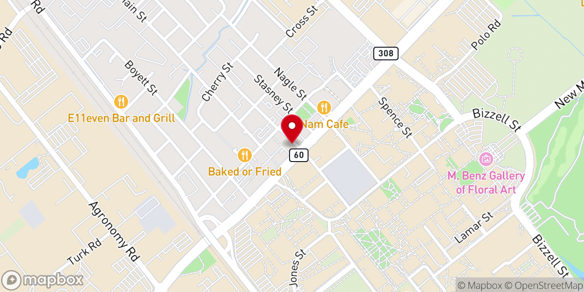 Map showing location of Sanctuary at A&M United Methodist Church