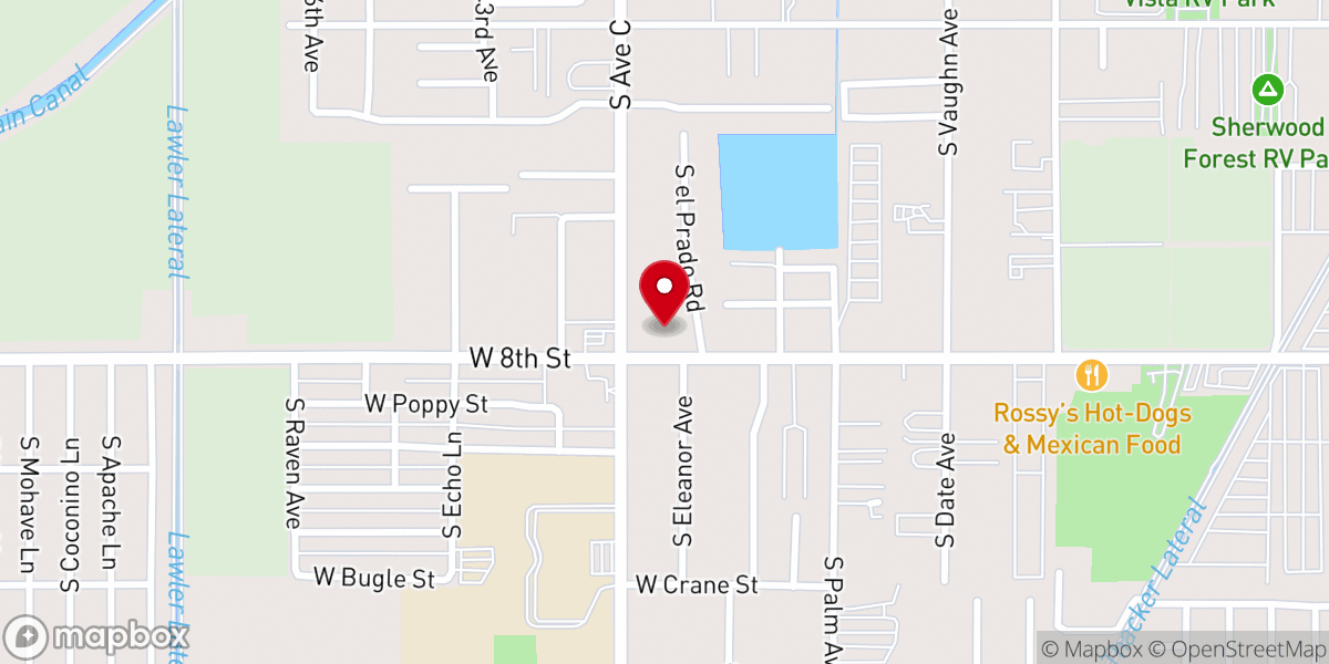 Map showing location of Valley Baptist Church