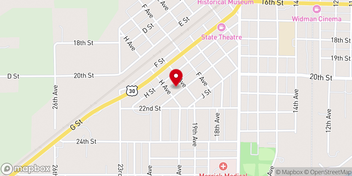 Map showing location of St. Paul's Lutheran Church