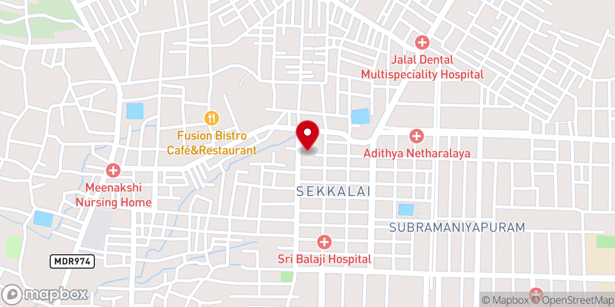 Map showing location of Shri Periya Muthumariamman Kovil