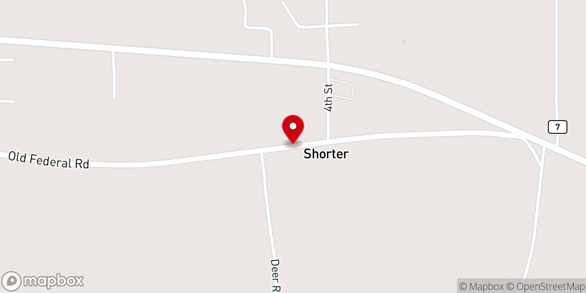 Map showing location of Bethel Grove Missionary Baptist Church