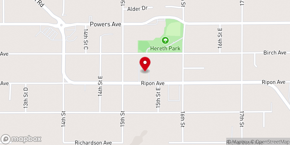 Map showing location of Hillside Church