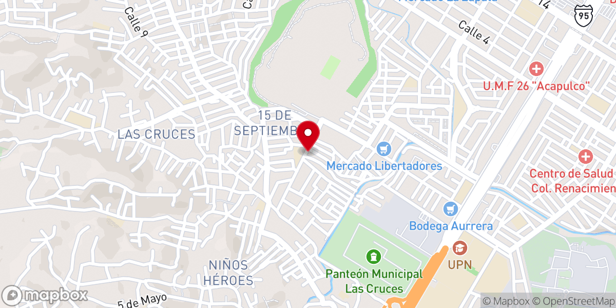 Map showing location of Iglesia Bautista en Coral