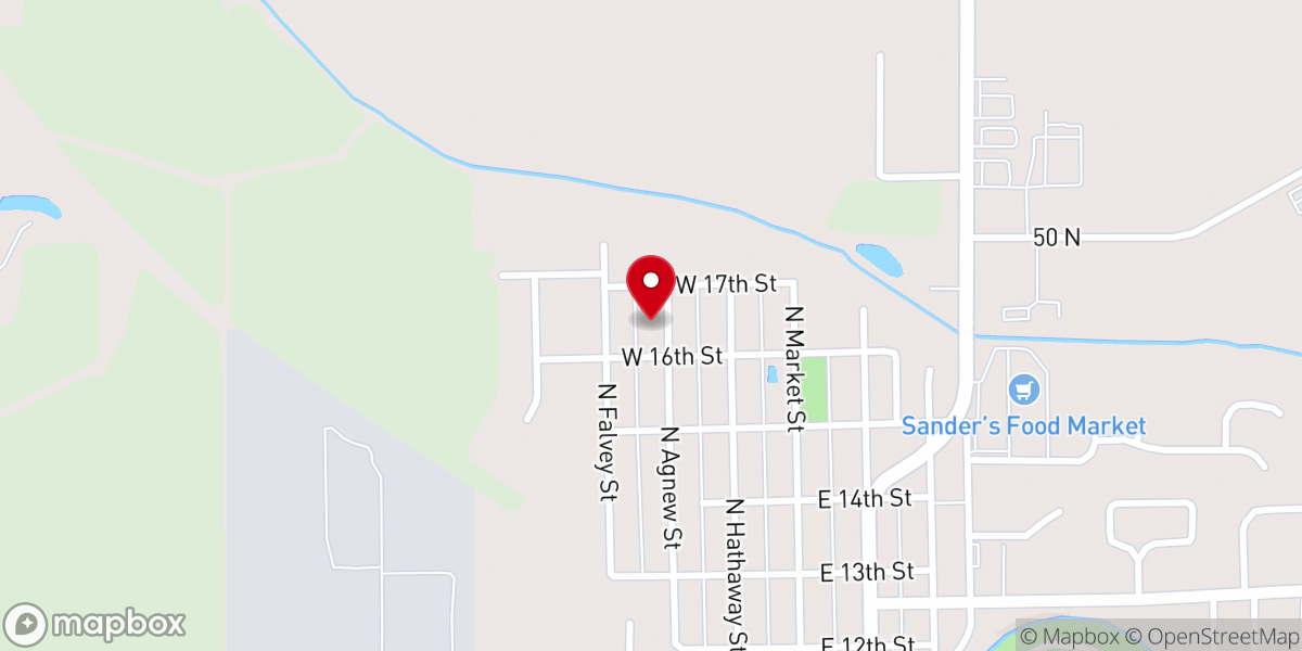 Map showing location of First pentecostal church of winamac