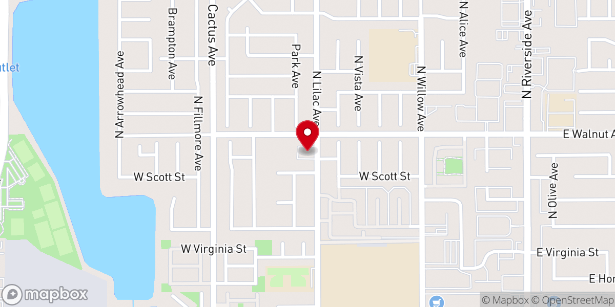 Map showing location of Rialto Seventh-day Adventist Church