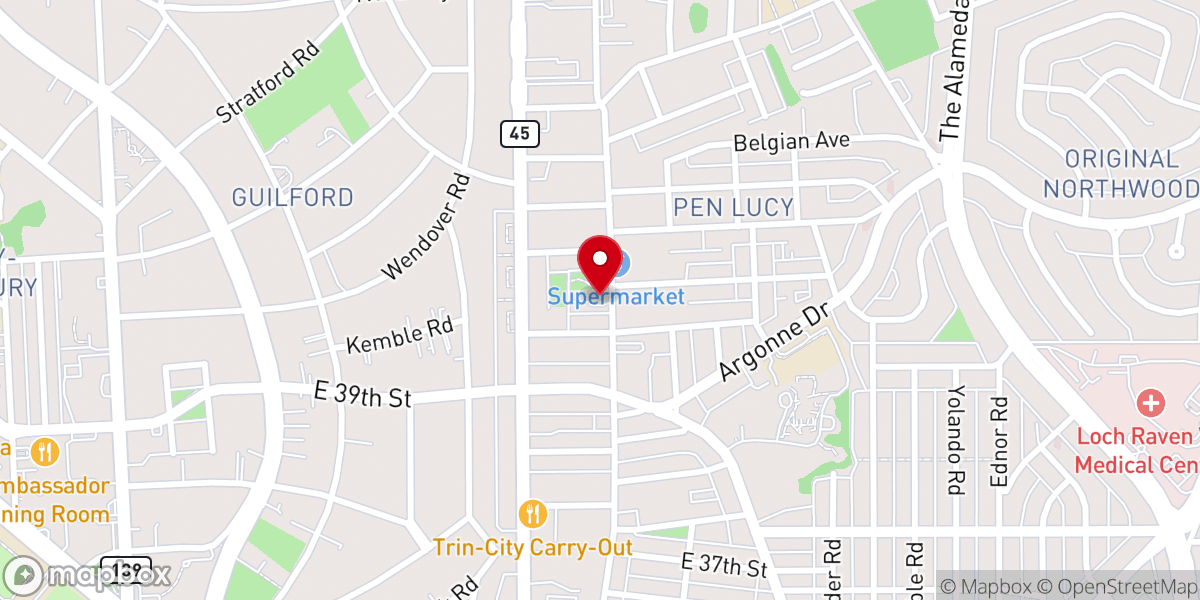 Map showing location of Saint James Free Baptist Church