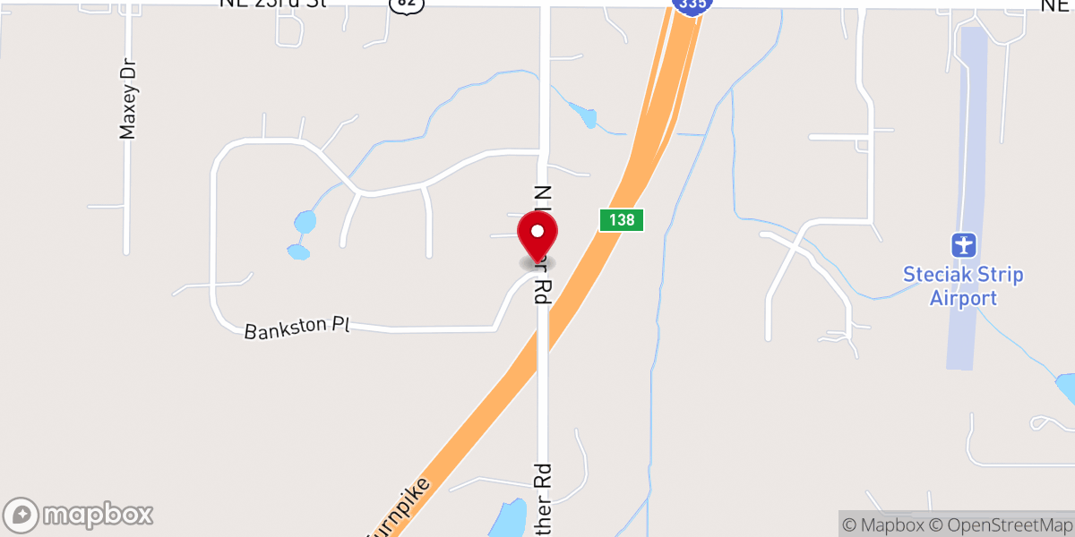 Map showing location of CrossRoads Cowboy Church