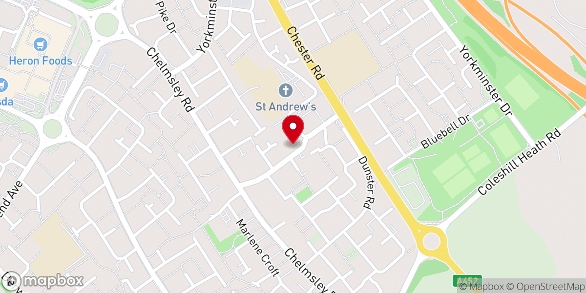 Map showing location of Chelmsley Wood Baptist Church