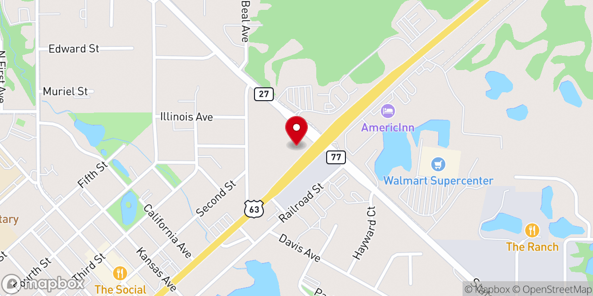 Map showing location of Peace Evangelical Lutheran Church