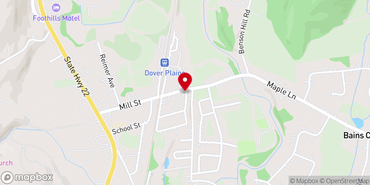 Map showing location of Dover Plains United Methodist