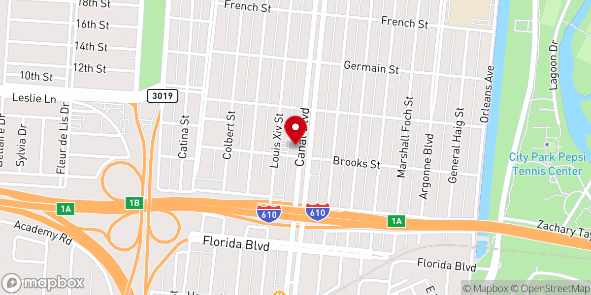 Map showing location of Lakeview Presbyterian Church
