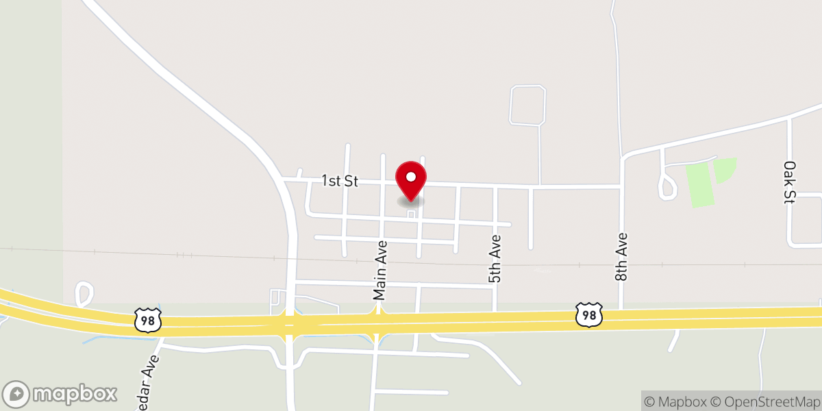 Map showing location of Town of New Augusta