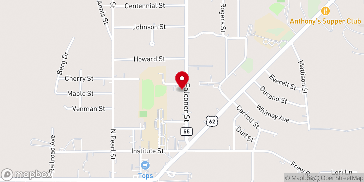 Map showing location of Zion Lutheran Church