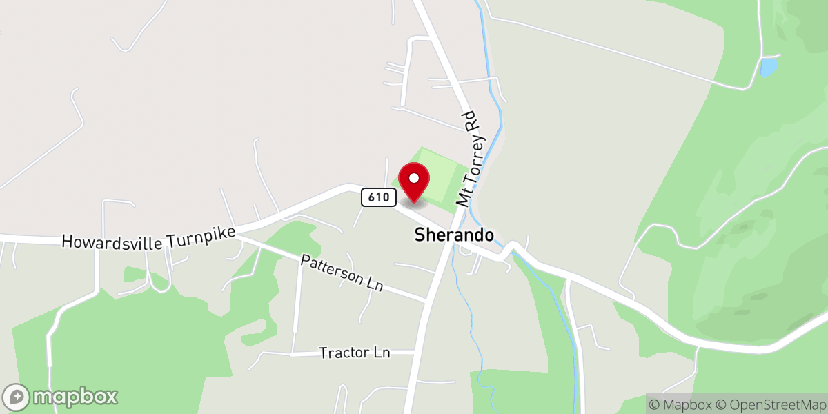 Map showing location of Sherando United Methodist Church