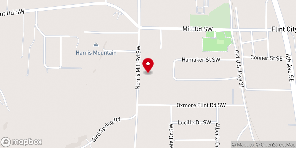 Map showing location of Unity Baptist