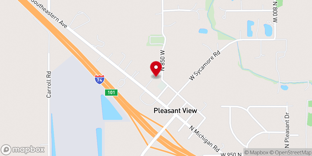 Map showing location of Pleasant View Baptist Church