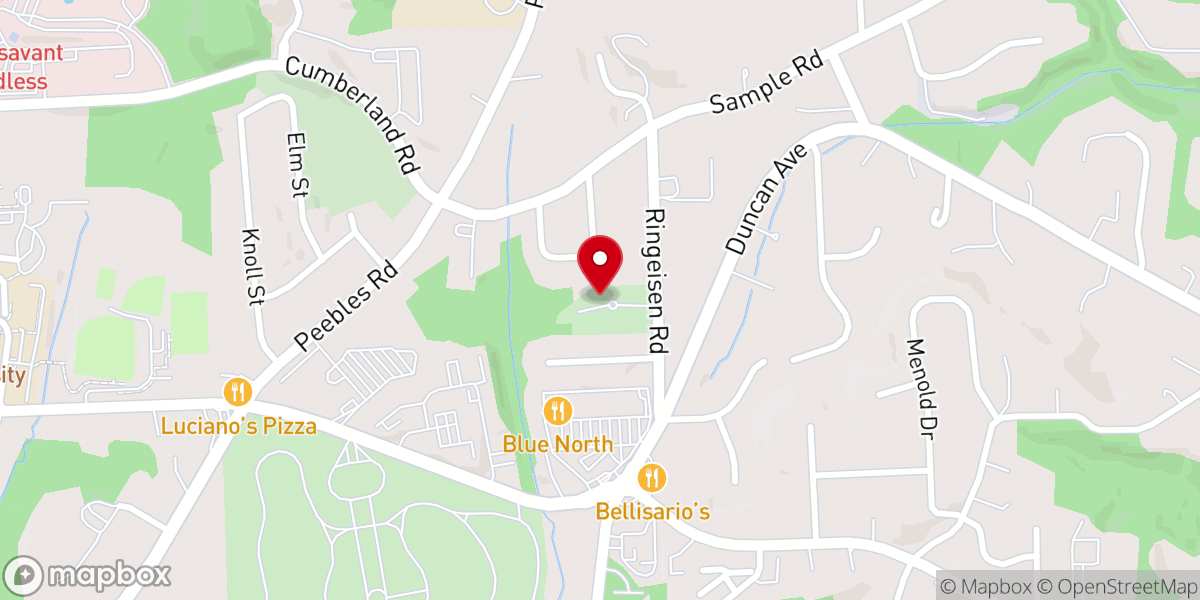 Map showing location of St. George Chapel (of Holy Trinity Church)