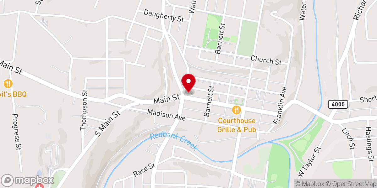 Map showing location of Prsbyterian Church