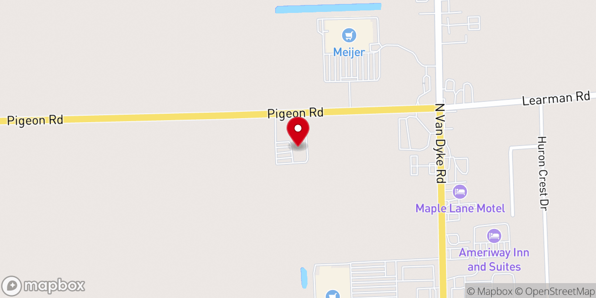 Map showing location of Bad Axe Free Methodist Church