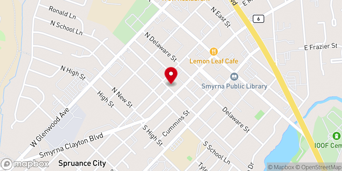 Map showing location of St. Peter's Episcopal Church