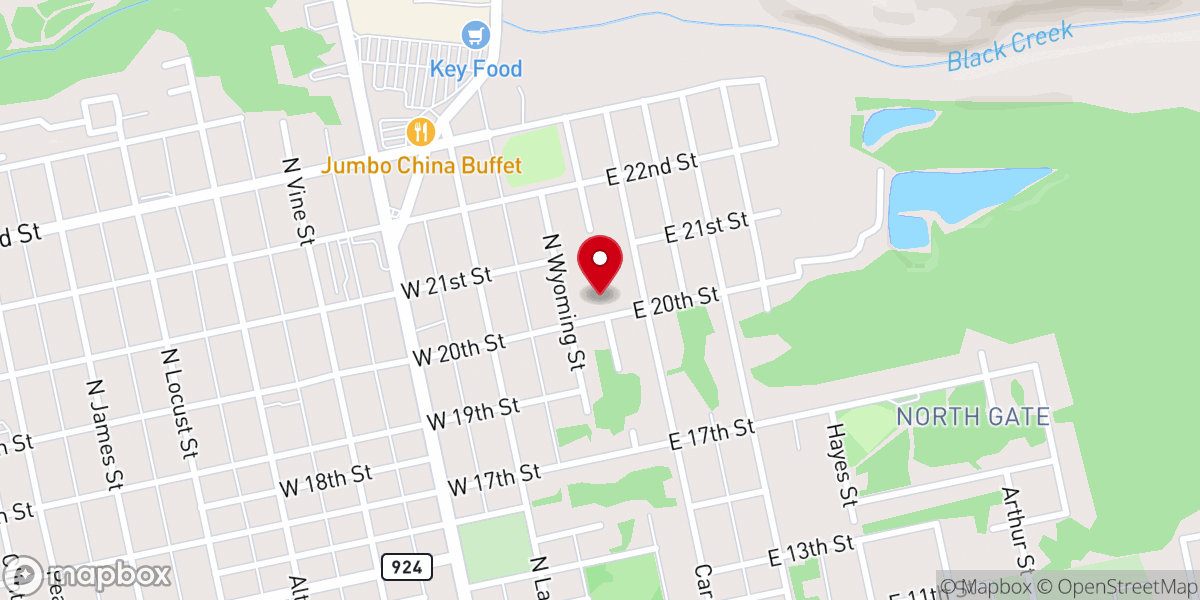 Map showing location of St John the Baptist Byzantine Catholic Church