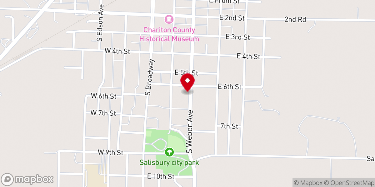 Map showing location of Lutheran Church Peace