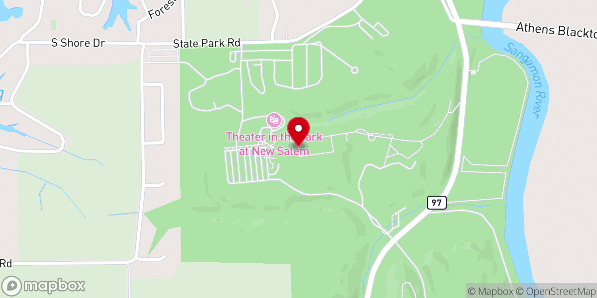 Map showing location of Lincoln's New Salem Historical Park