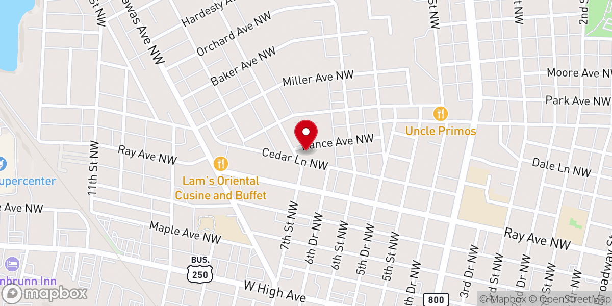 Map showing location of Revive Church